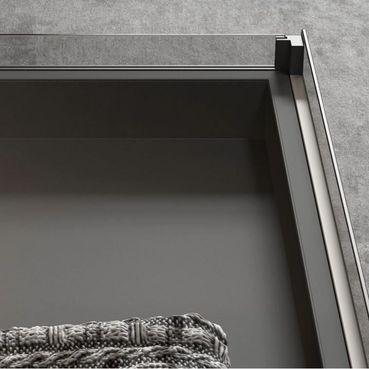 Wardrobe Hardware Glass Aluminium Frame Leather Flat Box