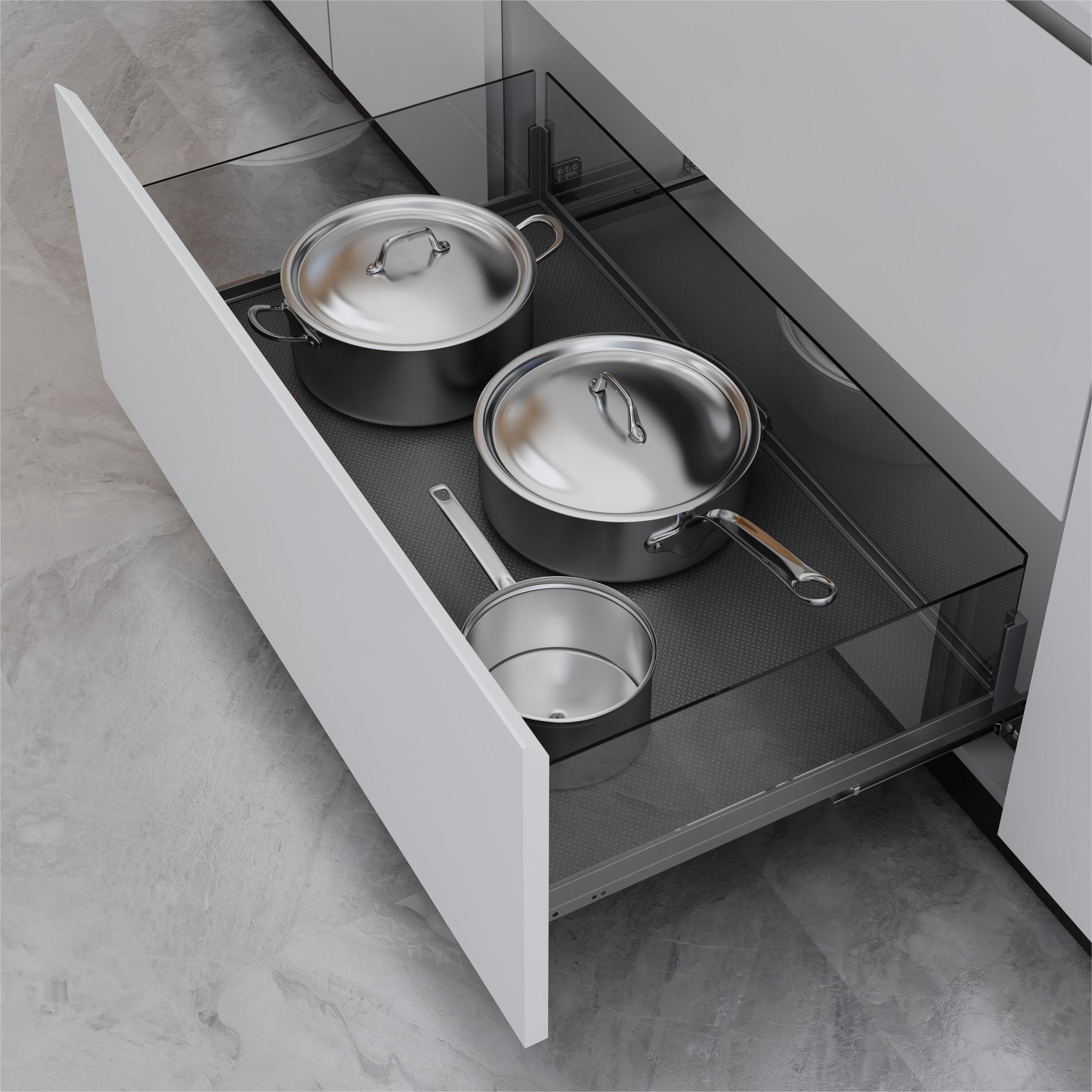 Tempered Glass Kitchen Cabinet Pull Out Basket
