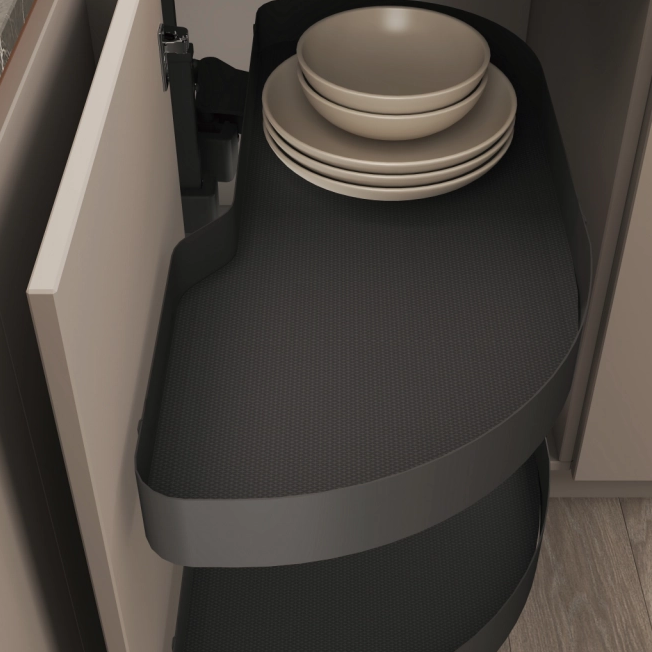 Premium Metal Frame Wood Base Pull Out Basket Corner Pull Out