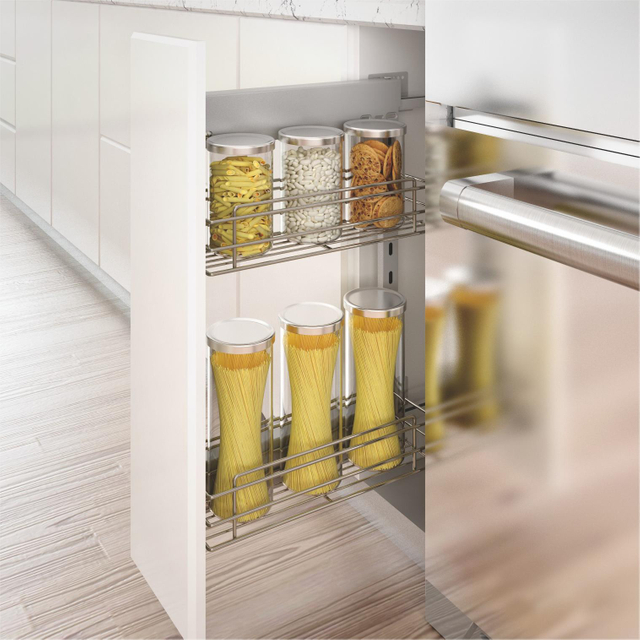 Traditional Round Wire Side-installed Narrow Kitchen Cabinet Basket