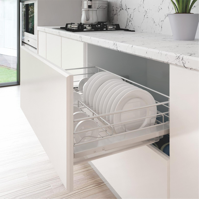 Traditional Round Wire Three-Side Kitchen Cabinet Dish Basket