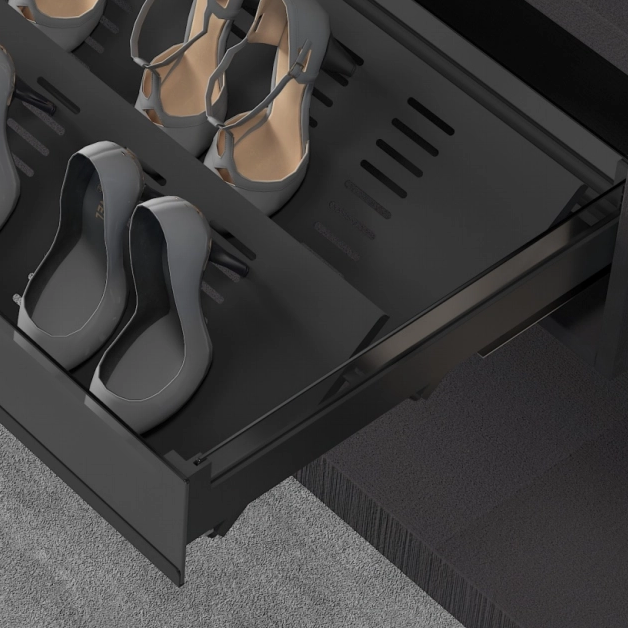 Wardrobe Hardware Glass Aluminium Shoes Rack