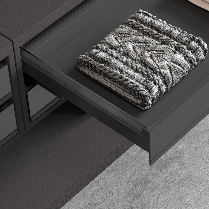 Wardrobe Hardware Glass Aluminium Frame Leather Flat Box