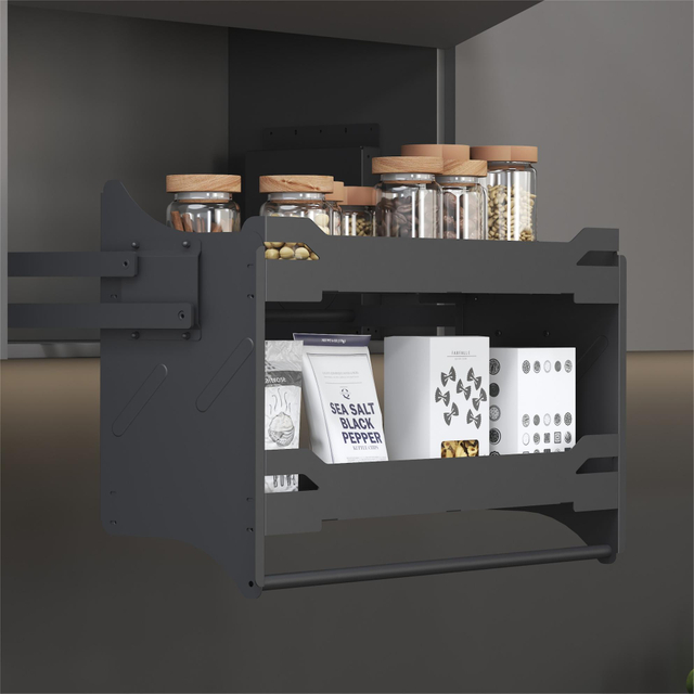 Steel Plate Kitchen Cabinet Basket Soft Lift-up Basket
