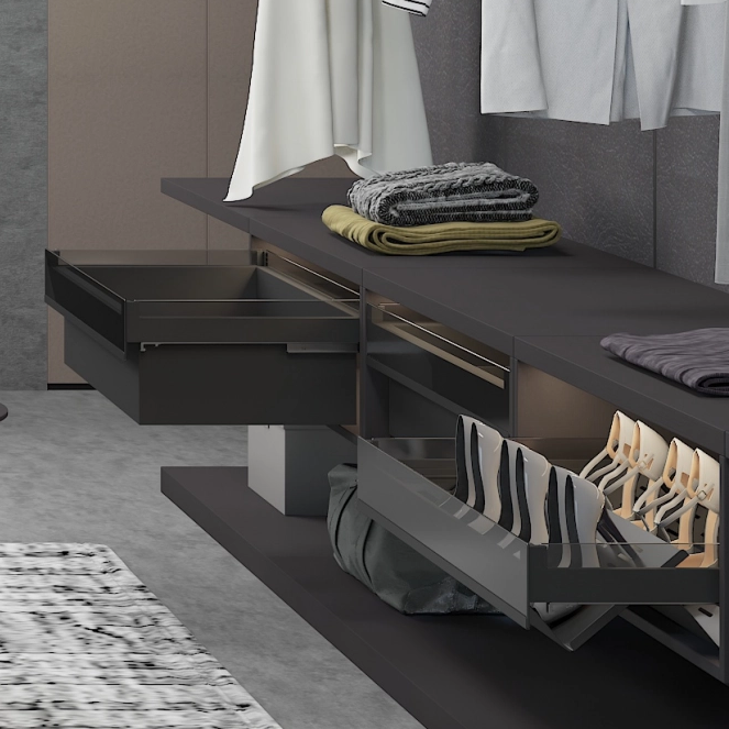 Wardrobe Hardware Glass Aluminium Trousers Rack