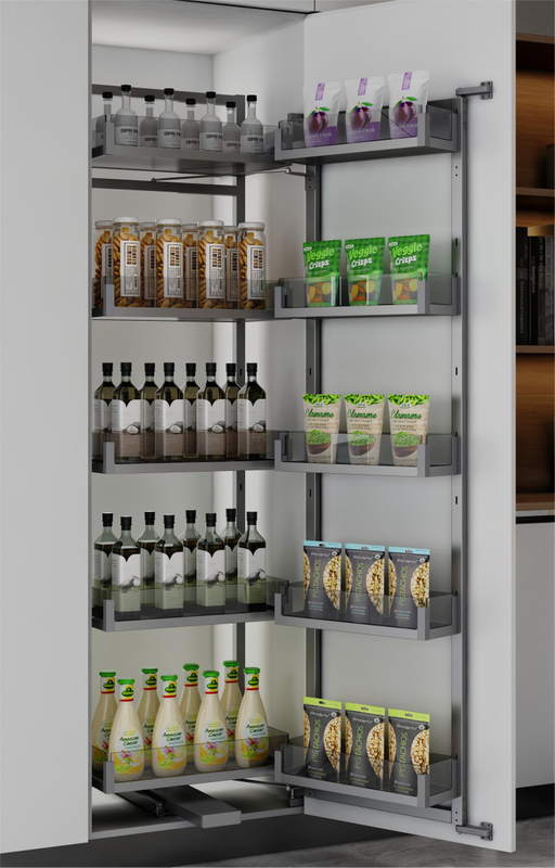 Tempered Glass Soft Close Swivel Pull Out Pantry