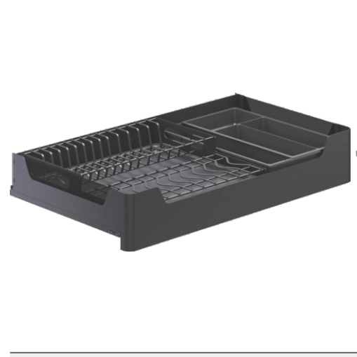 Metal And Glass Frame Wood Base Kitchen Pull Out Dish Basket