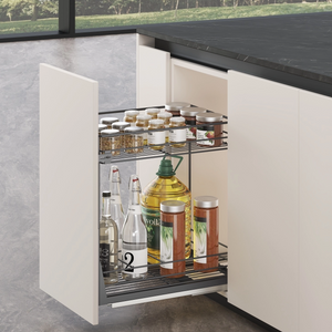 Traditional Round Wire 2-Layers Bottom Install Kitchen Cabinet Basket