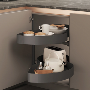 Premium Metal Frame Wood Base Pull Out Basket Small Corner Pull Out