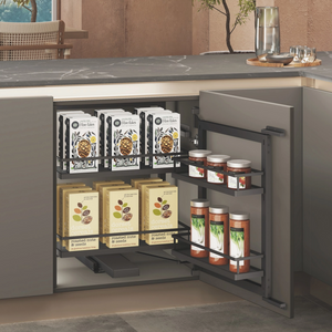 Kitchen Flat Wire 2 Layers Corner Pantry Pull Out Basket