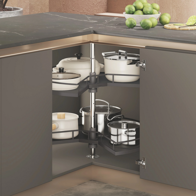 Lightweight 270° Swinging Cabinet Storage Basket