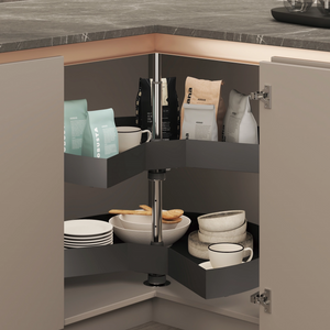 Premium Metal Frame Wood Base Pull Out Basket 270 Degree Revo Basket