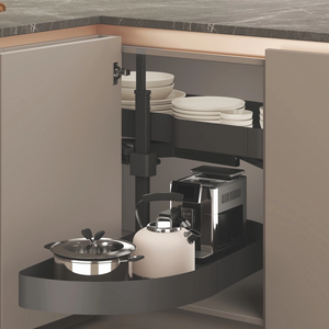 Premium Metal Frame Wood Base Pull Out Basket Corner Pull Out