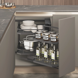 Flat Wire Kitchen Soft Close Magic Corner Basket