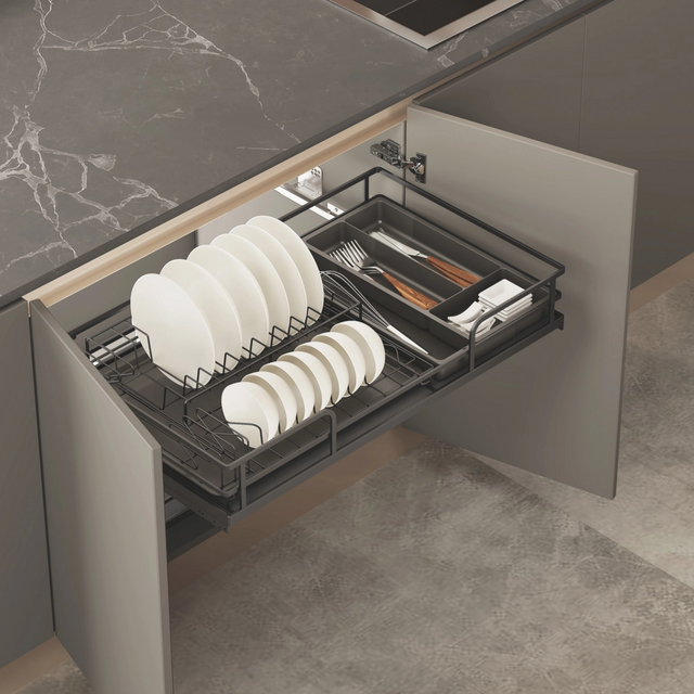 Kitchen Cabinet Pullout Dish Basket Flat Wire 