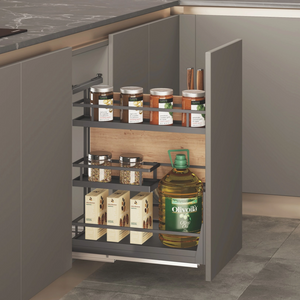 Kitchen Cabinet Multifunction Pullout Basket Flat Wire 