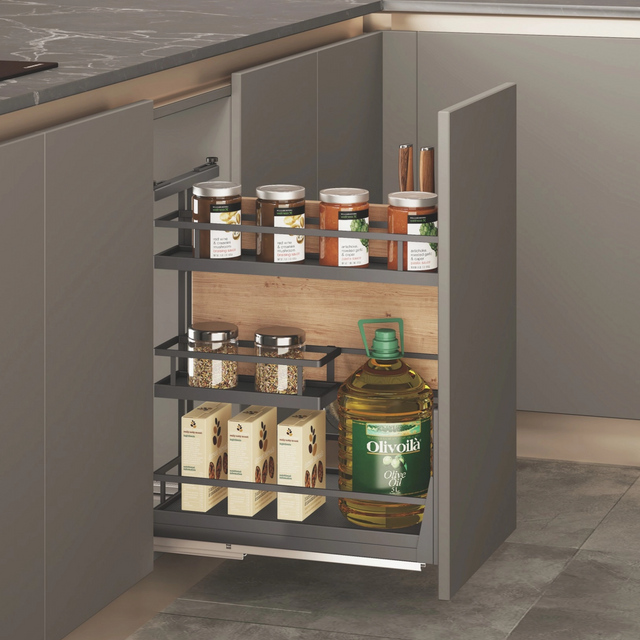 Kitchen Cabinet Multifunction Pullout Basket Flat Wire 