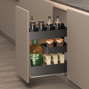 Premium Metal Frame Wood Base Pull Out Multi-Function Basket 