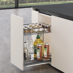Traditional Round Wire 2-Layers Bottom Install Kitchen Cabinet Basket