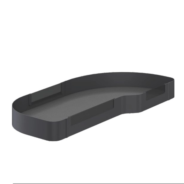 Metal And Glass Frame Wood Base Corner Pull Out Kitchen Basket