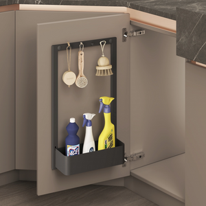 Premium Metal Frame Wood Base Kitchen Cabinet Door Basket 