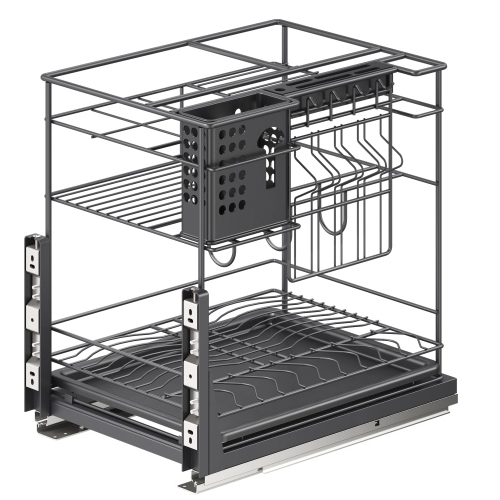 Cesta de arame de cozinha extra&iacute;vel multifuncional