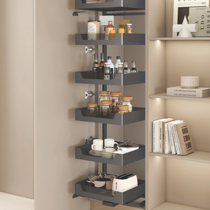 Metal And Glass Frame Wood Base Kitchen Swivel Pull Out Pantry Max