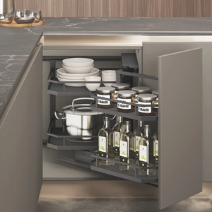 Flat Wire Kitchen Soft Close Magic Corner Basket